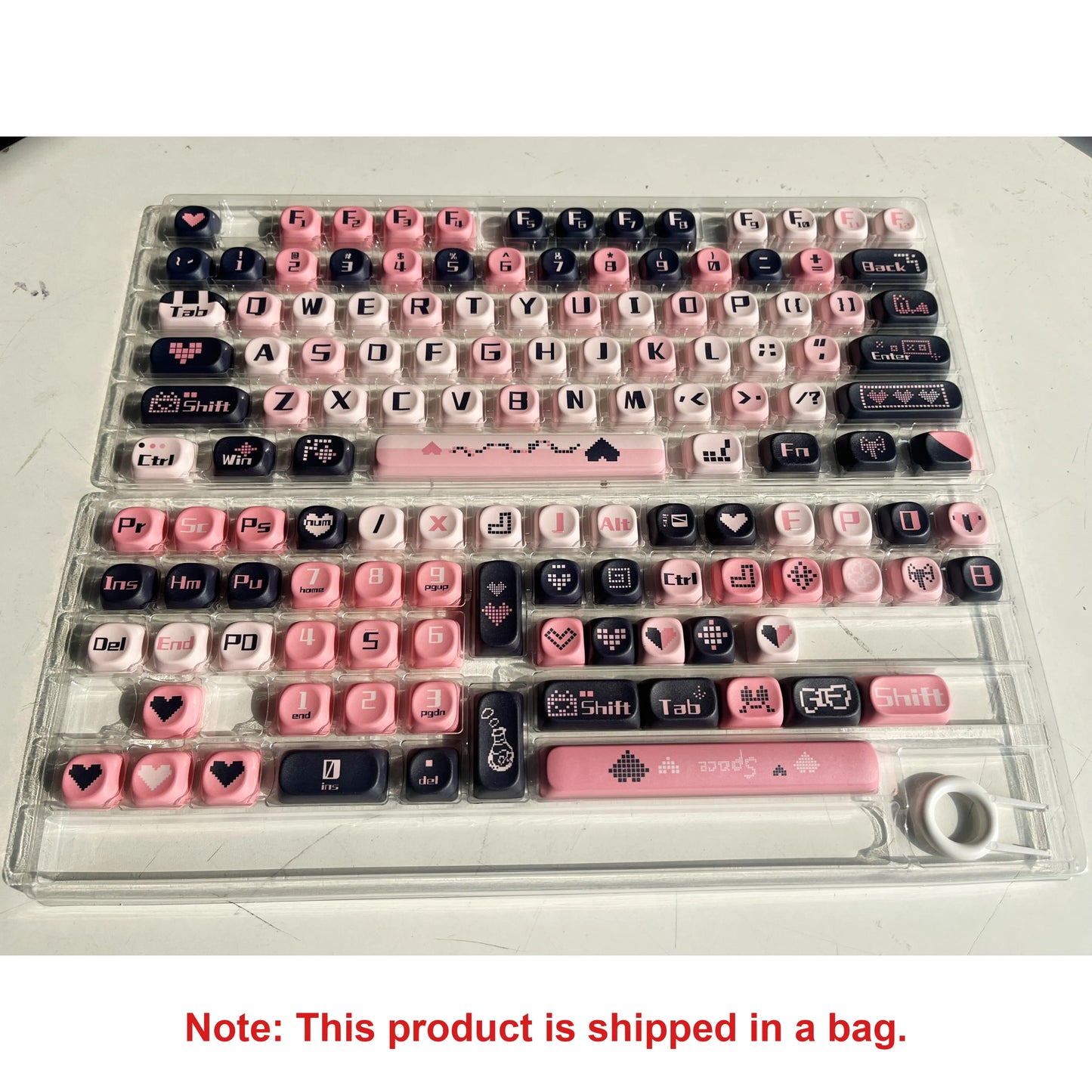 Pink Cat Dye Sublimation PBT Keycaps 136 Keys MOA Profile Keyboard Keycaps for Cherry Gateron MX Switches Mechanical Keyboards