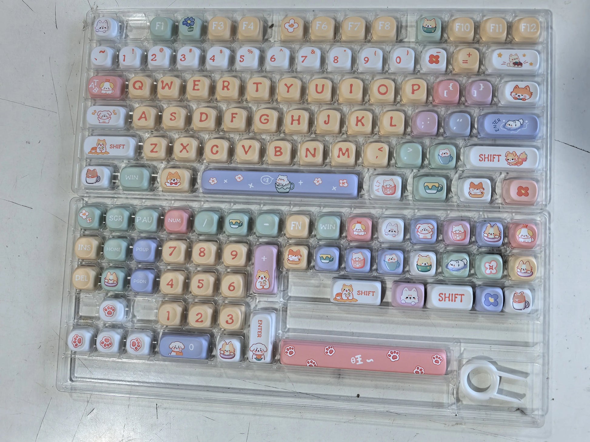 Pink Cat Dye Sublimation PBT Keycaps 136 Keys MOA Profile Keyboard Keycaps for Cherry Gateron MX Switches Mechanical Keyboards