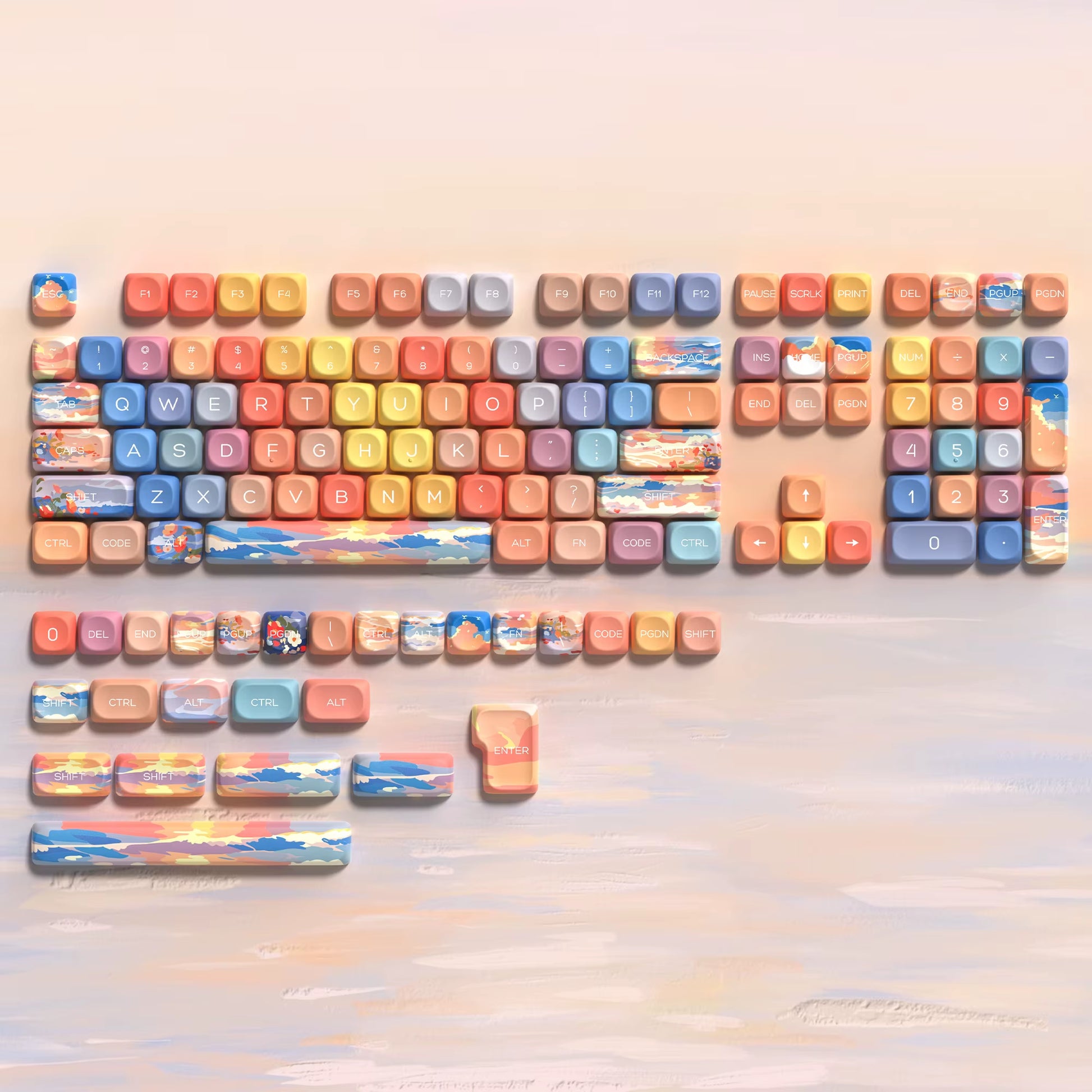 Pink Cat Dye Sublimation PBT Keycaps 136 Keys MOA Profile Keyboard Keycaps for Cherry Gateron MX Switches Mechanical Keyboards